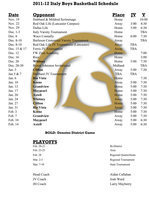 Image: 2011-2012 Gladiator Basketball Varsity/JV Schedule