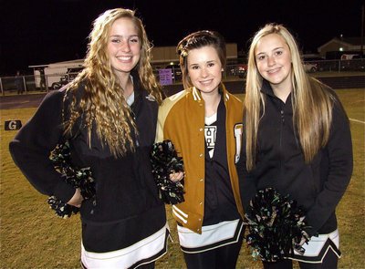 Image: IHS cheerleaders Madison Washington, Meagan Hooker and Kelsey Nelson are ready to cheer on the Gladiators!