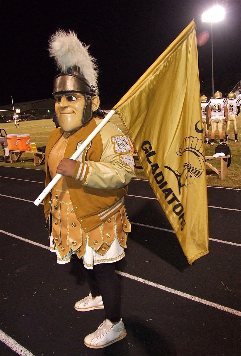 Image: Gladiator mascot Sa’Kendra Norwood carries the Gladiators on her shoulders.