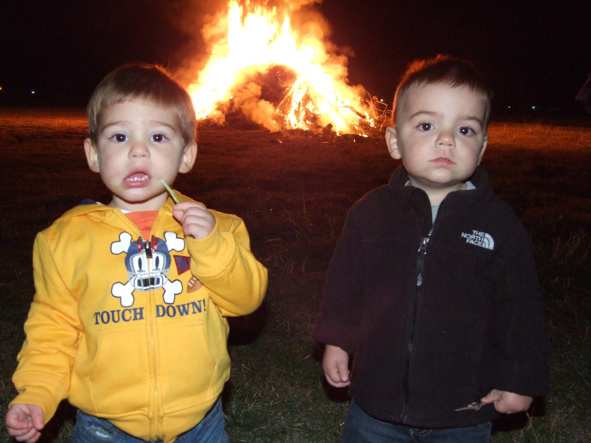 Image: Brady and Trip look ahead at their future football glory days.