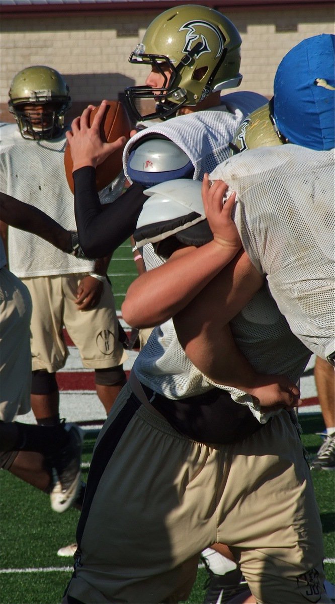 Image: Quarterback Jase Holden sits comfortably in the pocket.