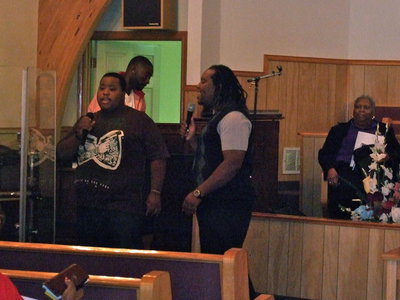 Image: Devon Green and Dennis Perkins, Jr. sang their hearts out to the Lord.