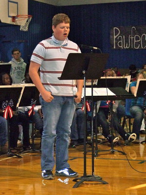 Image: Russell Clingenpeel (band president) spoke on how Milford ISD is proud to honor the veterans.