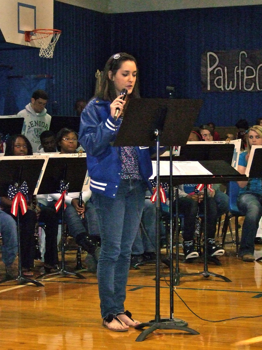 Image: Rachel Strange reciting the President Obama’s Veterans Day Proclamation.