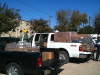 Image: IMA volunteers go to Dallas to pick up food each month.
