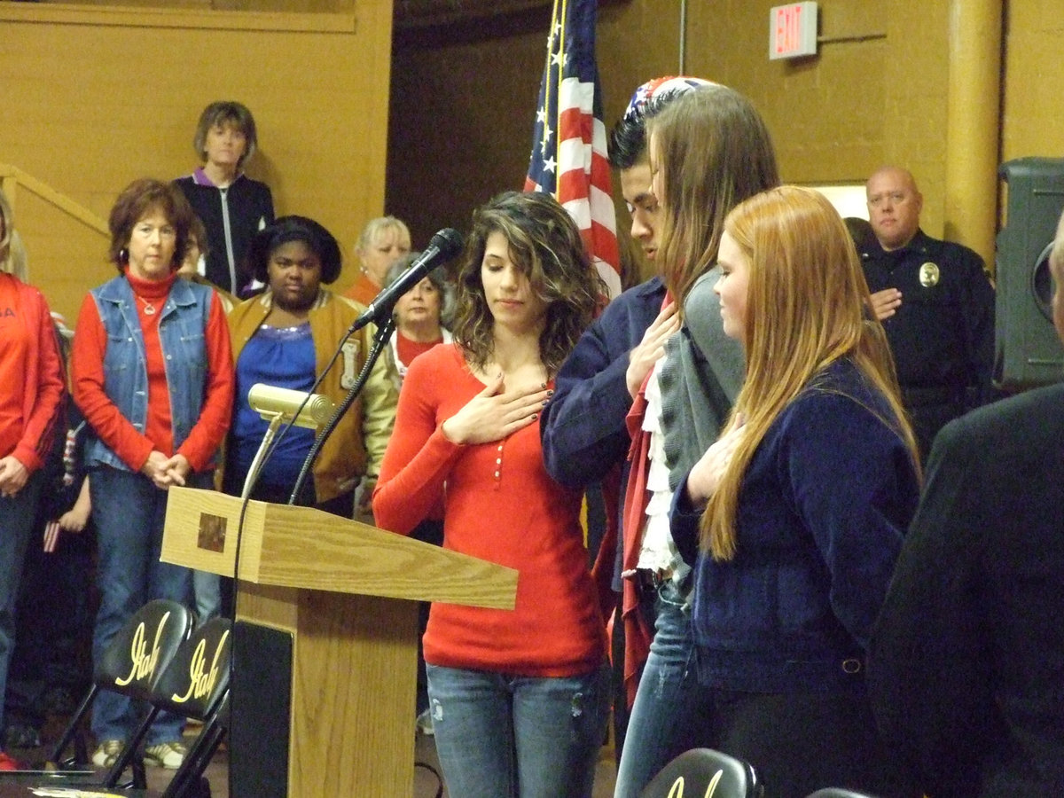 Image: The Pledge of Allegiance begins the celebration.