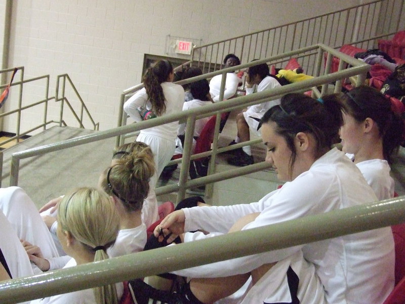 Image: The Ladies get geared up to take the court.