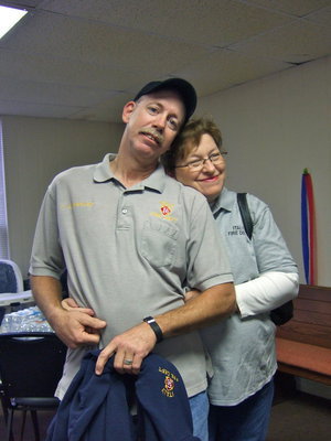 Image: Italy volunteer fireman Tommy Sutherland and his wife Anne Sutherland.