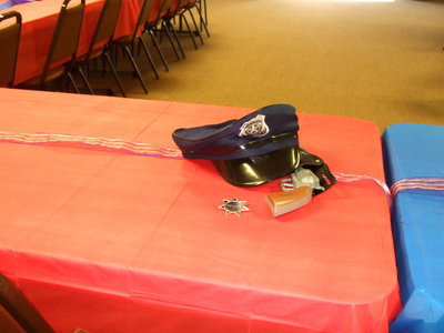 Image: Police decorated table.