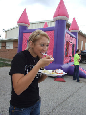 Image: Meagan Richards (Italy High School senior) enjoys Thanksgiving a little early this year.