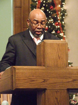 Image: Pastor Isaac welcomed the crowd to Central Baptist Church for the annual event.