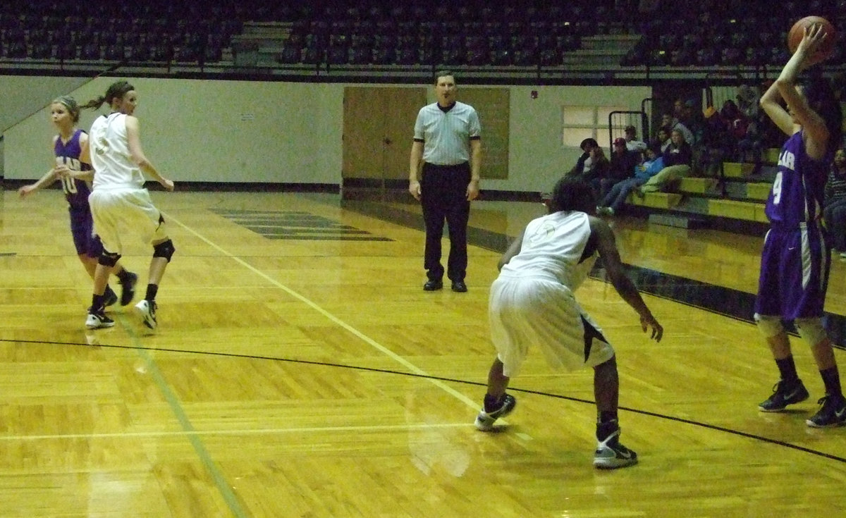 Image: Tolar’s #4 Duncan keeps the ball away from the Lady Gladiators.