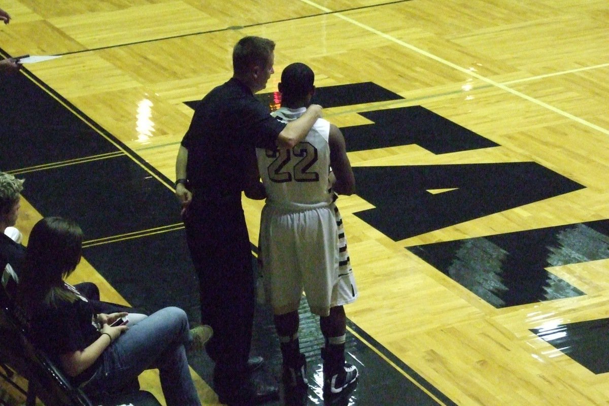 Image: Gladiator head coach Aidan Callahan sends Jalarnce Lewis(22) into the game with a plan.