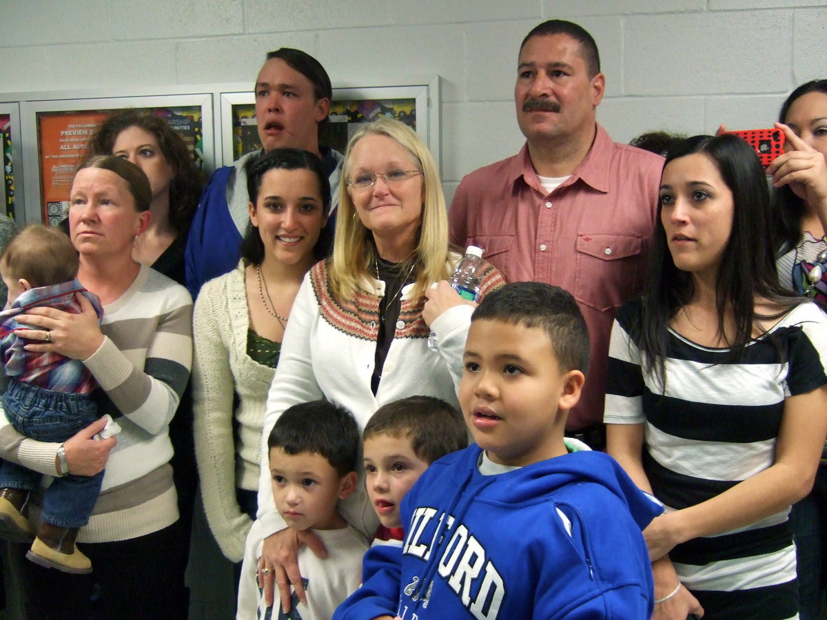 Image: Friends and family were in awe of what was written on the plaque.