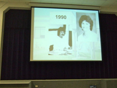 Image: There was a slide show presentation of photos of Lorene through the years.