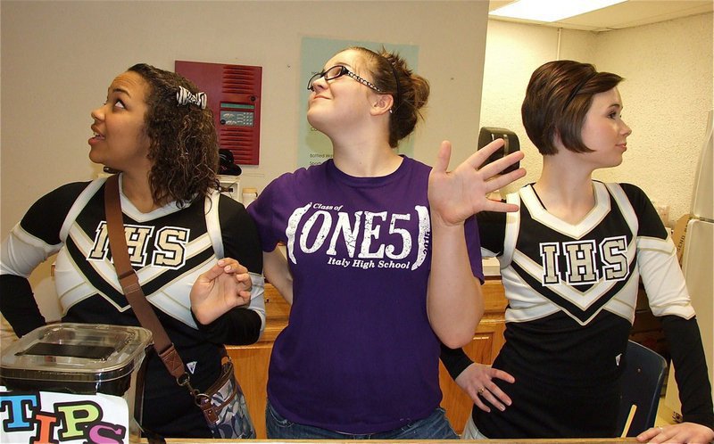 Image: The Drama Club’s effort in the concession stand will be a tough act to follow as Destani Anderson, Reagan Adams and Meagan Hooker get into character.