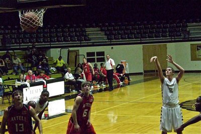 Image: Senior Jase Holden(3) swishes in a free shot against Axtell.