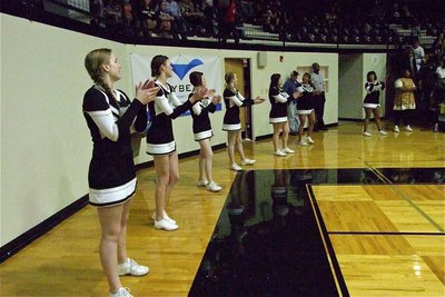Image: The Lady Gladiator cheerleaders keep the dome lively.