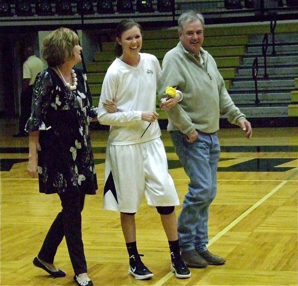 Image: Lady Gladiator Kaitlyn Rossa is honored during senior night inside Italy Coliseum.