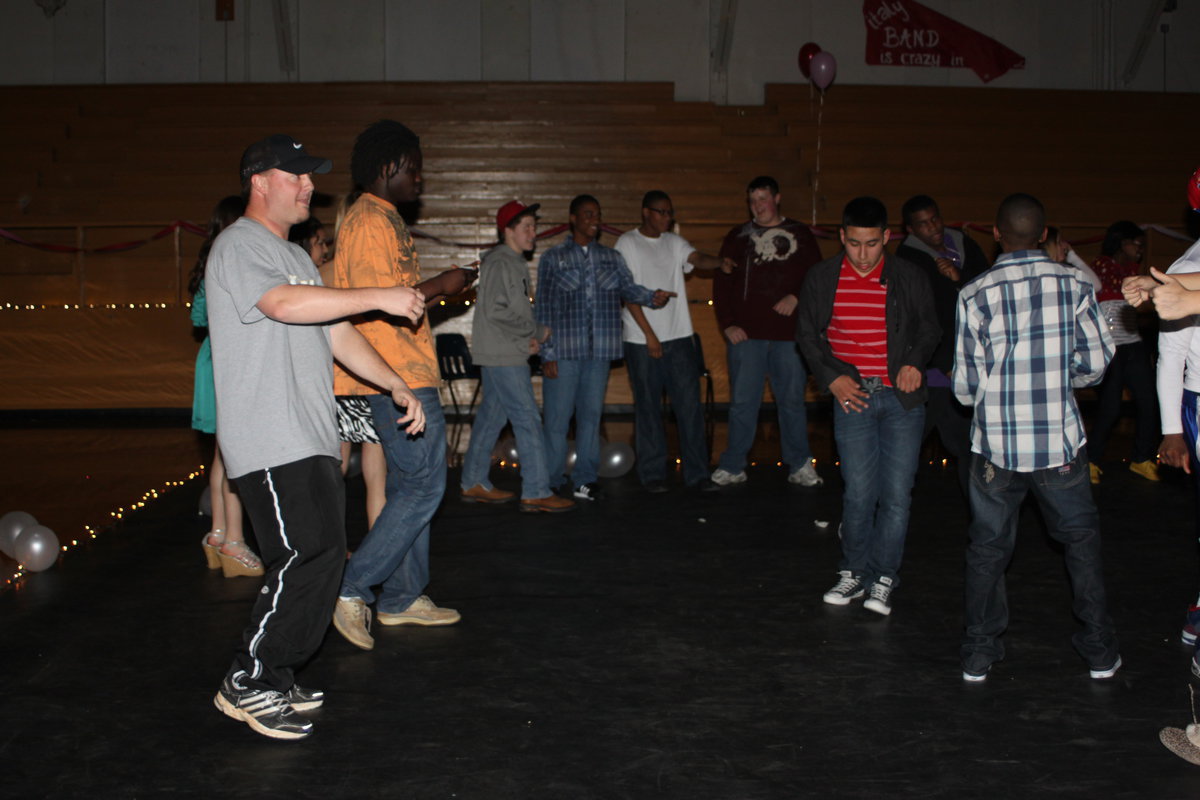 Image: Coach Josh Ward gets in on the action.