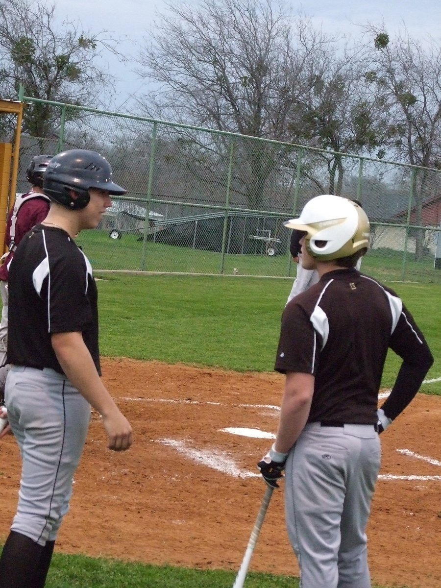 Image: Jackson and Justin Buchanan work on their offense.