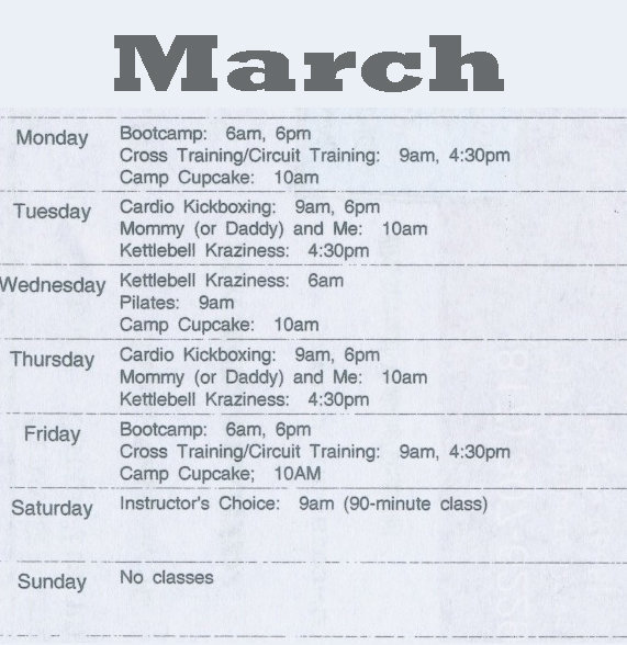 Image: March schedule