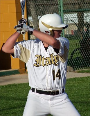 Image: Kyle Fortenberry(14) continues to produce at the plate for Italy’s JV.
