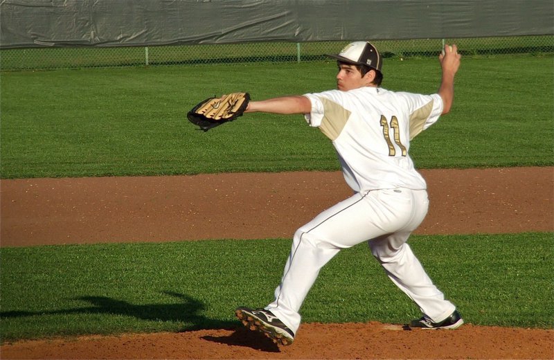 Image: Tyler Anderson(11) plays out the entire game from the mound for Italy.