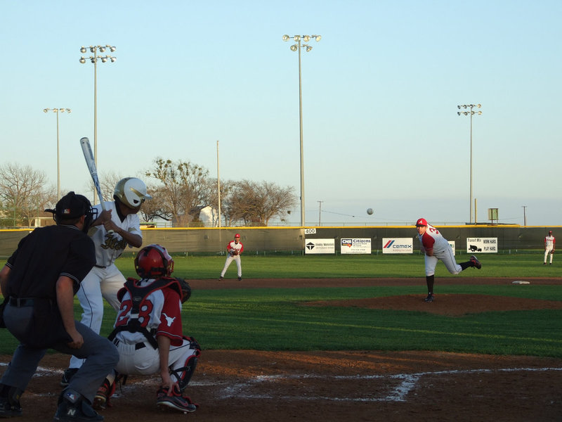 Image: Axtell sends the ball to Gladiator John Hughes.