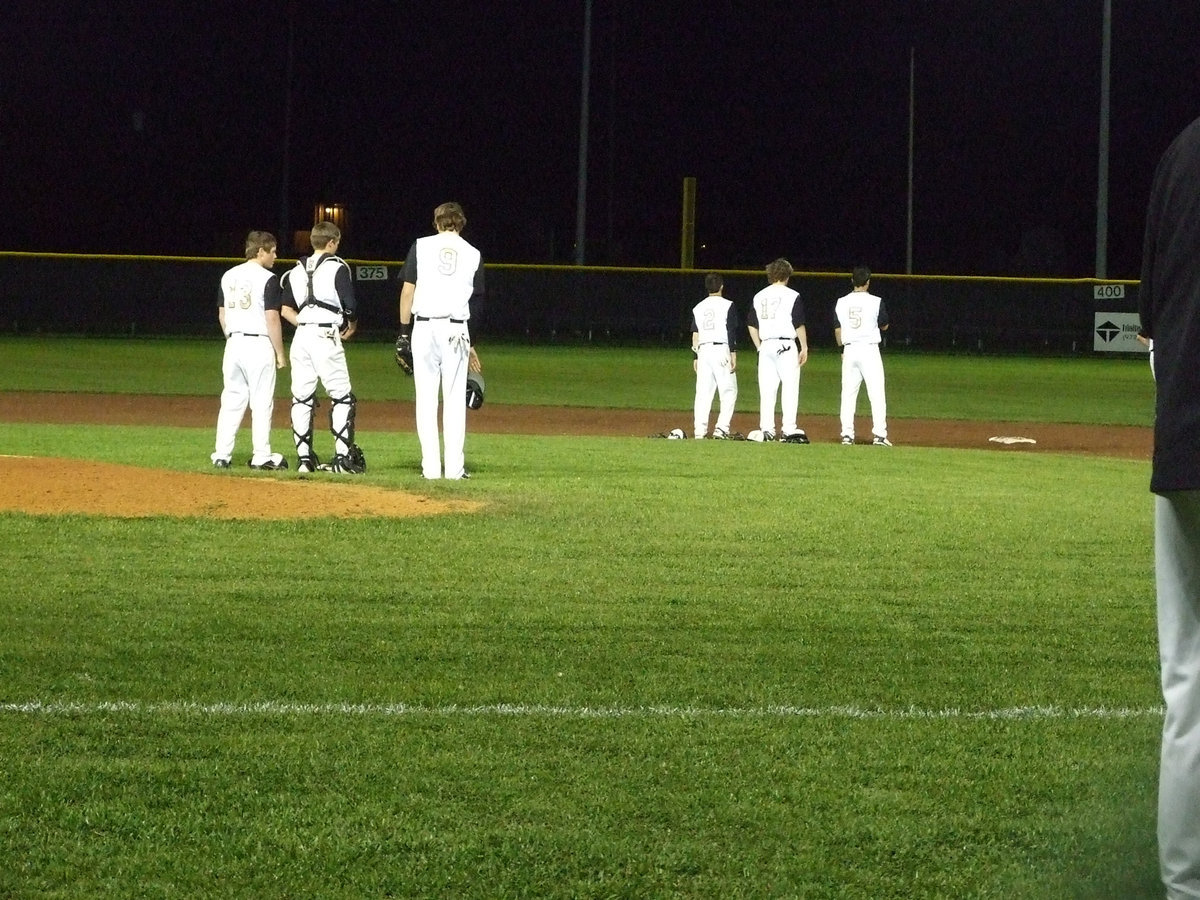 Image: The boys wait for the National Anthem.