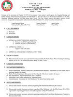 Image: Agenda: Italy City Council 3/12/13 – page 1
