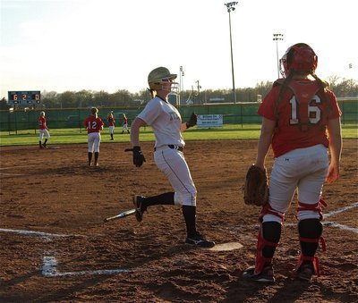 Image: Madison Washington(2) reaches home plate to the dismay of Axtell’s catcher.