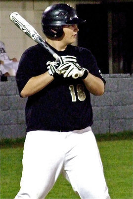 Image: Freshman slugger John Byers(18) shows tremendous confidence with the bat in his grips.