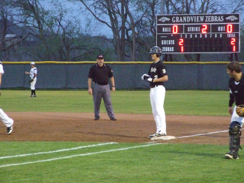 Image: Jase Holden stands proud on first.