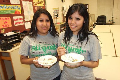 Image: Susana Rodriguez, and fellow crew member, Yesenia Rodriguez, are proud of their drama club’s performance and celebrate with ice cream afterwards.