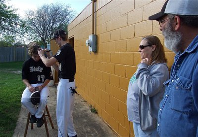 Image: Concerned for their child’s safety, Brandon’s parents, Kristi &amp; Mark Souder, look on as, Alex DeMoss, tries to avoid Brandon’s ears.