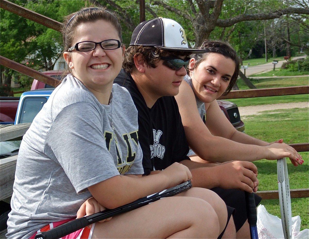 Image: Italy Tennis teammates, Reagan Adams, Kevin Roldan and Kaytlyn Bales, are enjoying the games.