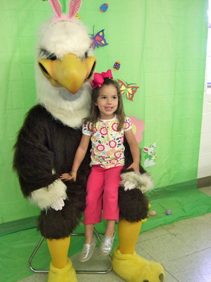 Image: Kendall Hernandez is three years old and makes this old eagle look good!