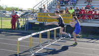 Image: Cassidy Childers does work on the hurdles