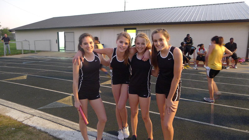 Image: 8th grade 400×100 relay winners
    (L-R: Cassidy Childers, Haley Turner, Britney Chambers and Jozie Perkins)