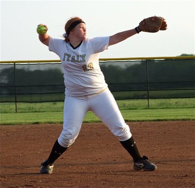 Image: Katie Byers(13) had another solid outing at third base for the Lady Gladiators.