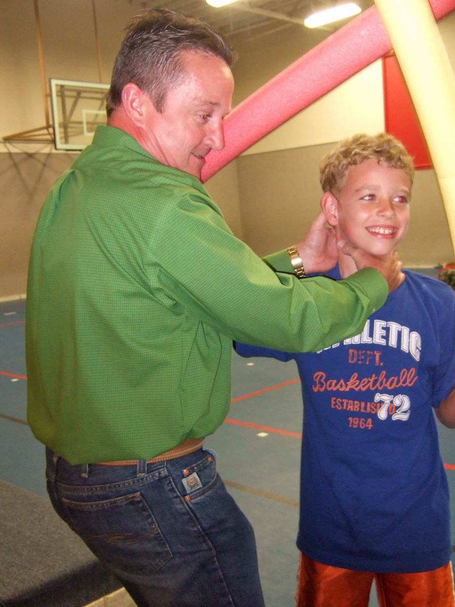 Image: Jon Mathers having fun with Creighton Hyles.