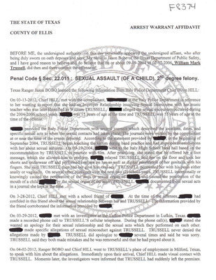 Image: Arrest Warrant Affidavit, page 1