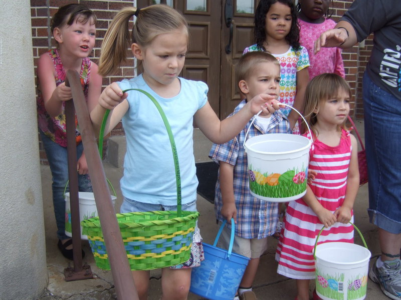 Image: On your mark, get set, go! They are off and ready to find all the eggs.