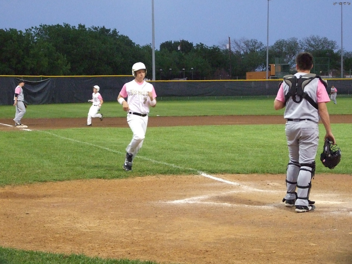 Image: Kyle(7) Jackson brings in the first score.