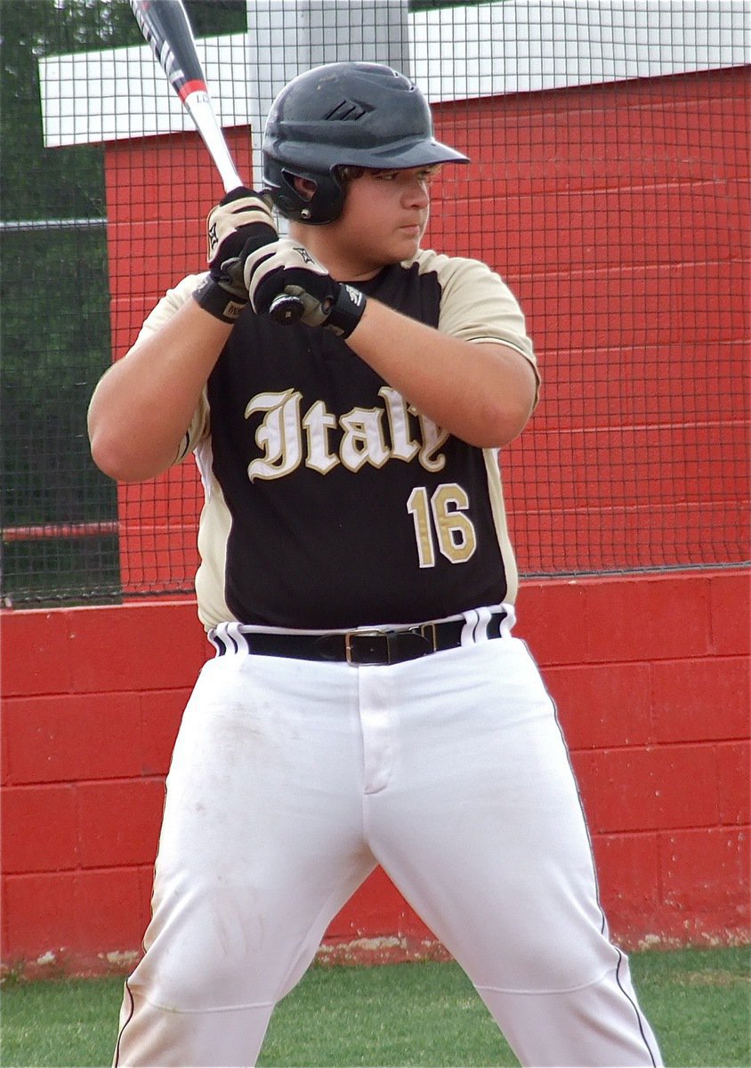 Image: Italy’s, Kevin “Big Agua” Roldan(16), stands tall at the plate.