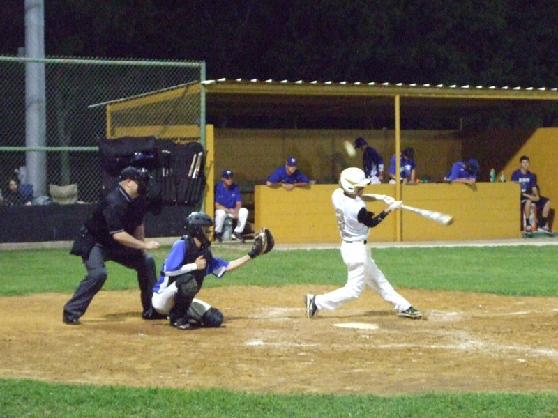 Image: Caden Jacinto fouls one off and continues the battle.