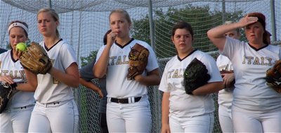 Image: Bailey Bumpus(18), Madison Washington(2), Jaclynn Lewis(15), Bailey DeBorde(1), Kelsey Nelson(14) and Katie Byers(13) look ready to answer Mildred’s challenge.