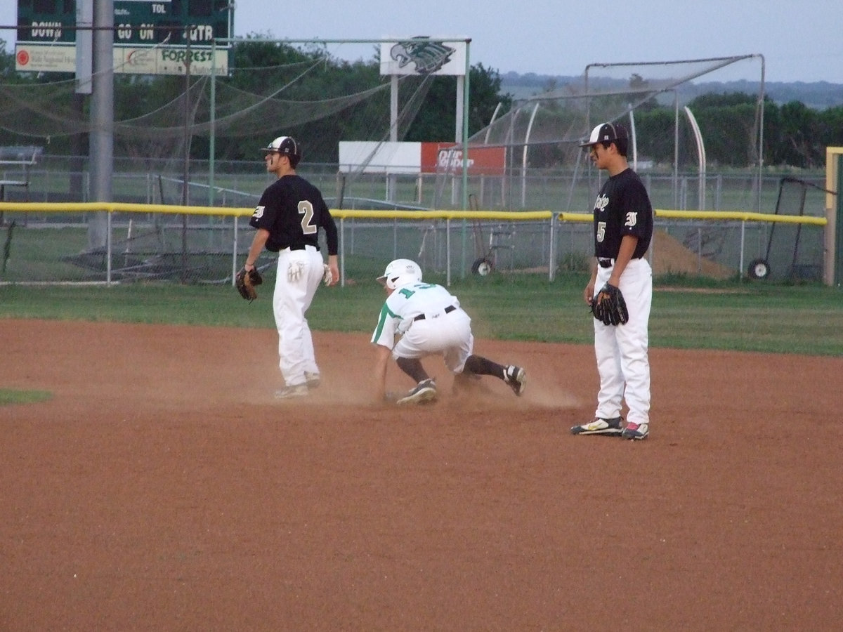 Image: The Jacinto cousins double-teaming on second.