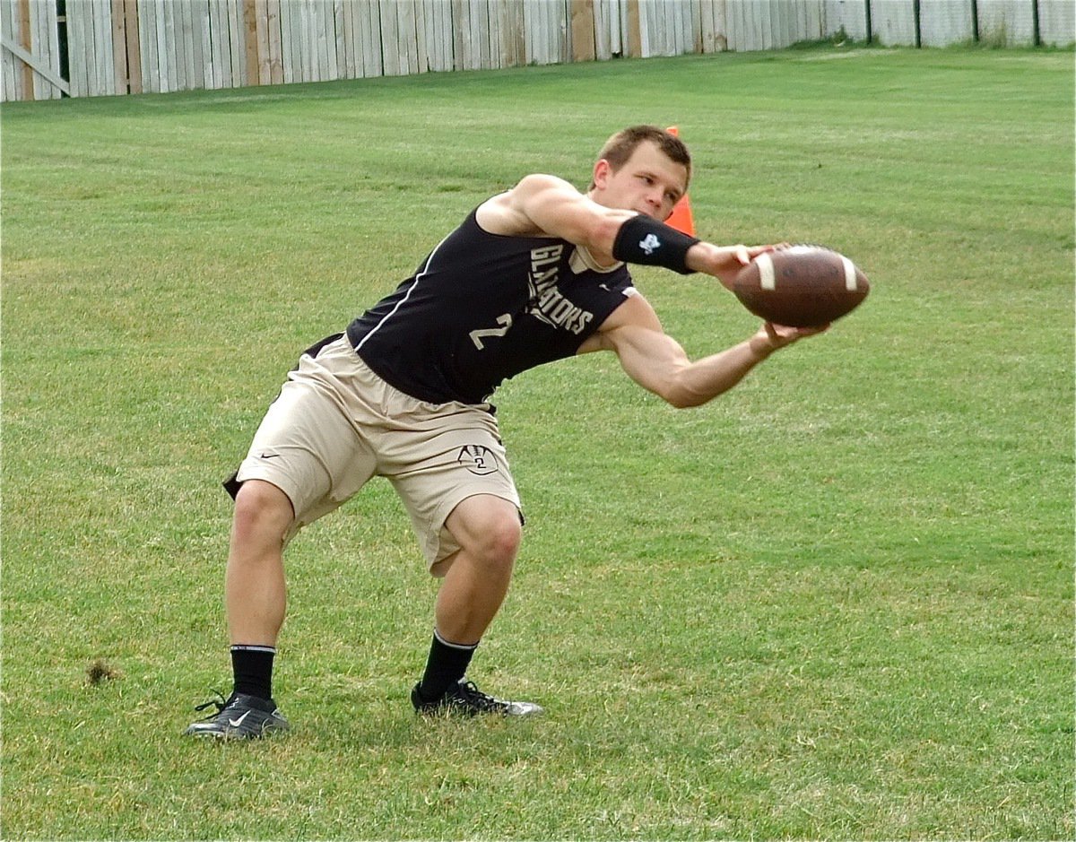 Image: Chase Hamilton(2) settles in the zone and makes the catch.